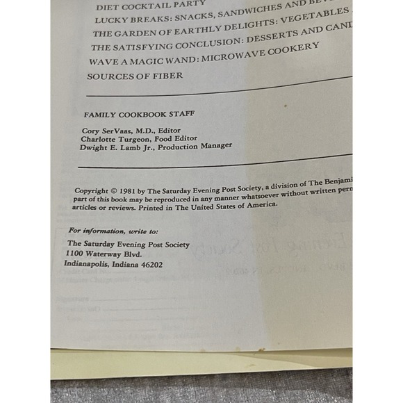 Saturday Evening Post Better Health Family Cookbook VTG Norman Rockwell Mag. - Picture 7 of 8